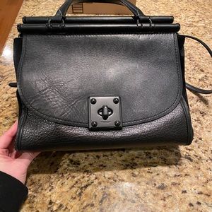 Coach - black matte shoulder purse